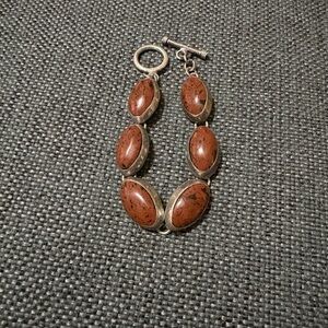 Sterling brown stone bracelet